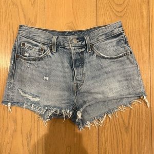 Levi's 501 Original Medium Blue Denim Shorts